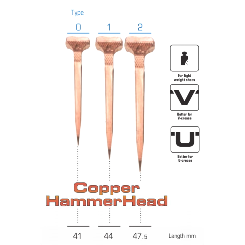 Clous à ferrer Hammer Head revêtement cuivre
