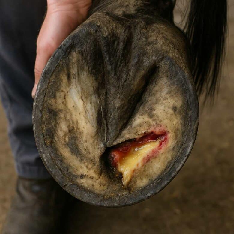 abcès pied chez le cheval